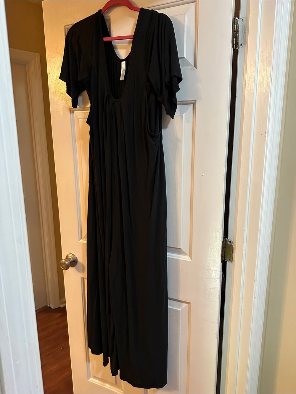 Latched Mama Standard Size Black Maxi Momper with Scoop Neck